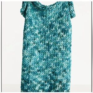 ANTHROPOLOGIE chunky knit wool throw blanket. New in package.